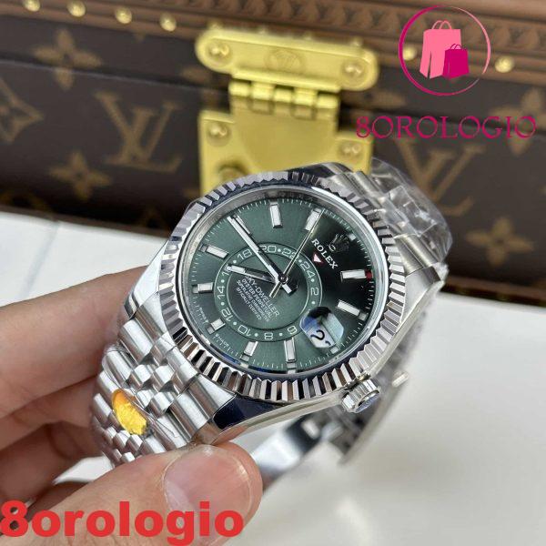 Rolex Sky-Dweller 326934 Quadrante Verde Menta Bracciale Jubilee Super Replica 42mm Orologio - immagine 5