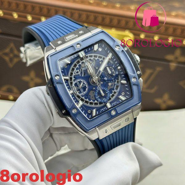 Hublot Spirit Of Big Bang Titanium Blue Ceramic Quadrante Blu Cinturino in Gomma 1:1 Migliore Replica BBF 42mm Orologio - immagine 5