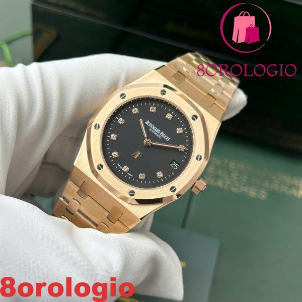 Audemars Piguet Royal Oak Jumbo Extra Thin 15207OR Oro Rosa Quadrante Nero Replica IPF 39mm Orologio - immagine 6