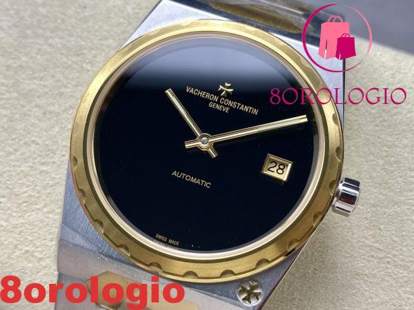 Vacheron Constantin Historiques 222 Jumbo Quadrante Nero Due Toni Oro Giallo Replica 1:1 Migliore Edizione Factory 37mm Orologio - immagine 5