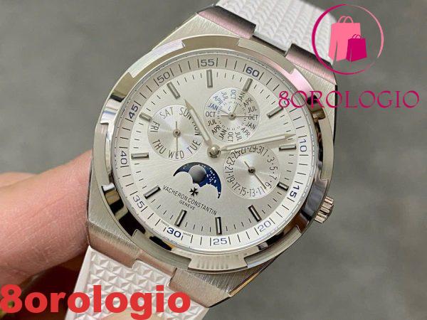 Vacheron Constantin Overseas 4300V Calendario Perpetuo Quadrante Argento Cinturino in Gomma Replica Migliore 41.5mm Orologio - immagine 4