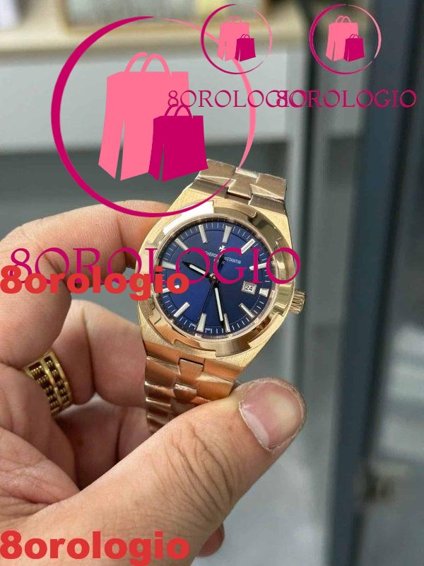 Vacheron Constantin Overseas 4600V/200R-B979 Orologio da Donna in Oro Rosa Quadrante Blu Replica Svizzera 35mm Orologio - immagine 4