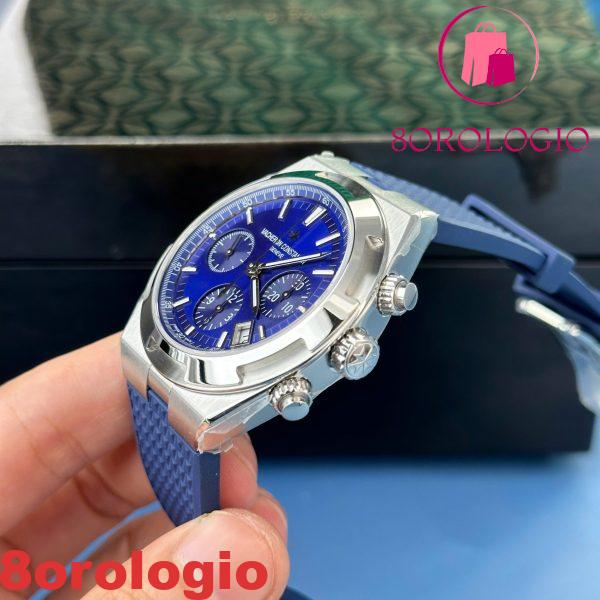 Vacheron Constantin Overseas 5500V Chronograph Quadrante Blu Cinturino in Gomma Replica 8F 42,5mm Orologio - immagine 4