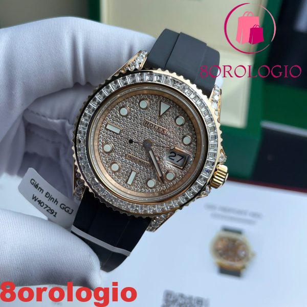 Replica Migliore di Rolex Yacht-Master 126655 40mm in Oro Rosa 18K con Moissanite Customizzata Orologio - immagine 6