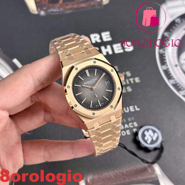Audemars Piguet Royal Oak Jumbo Extra-sottile 16202OR Quadrante Grigio Fumé Migliore Replica 39mm Orologio - immagine 6