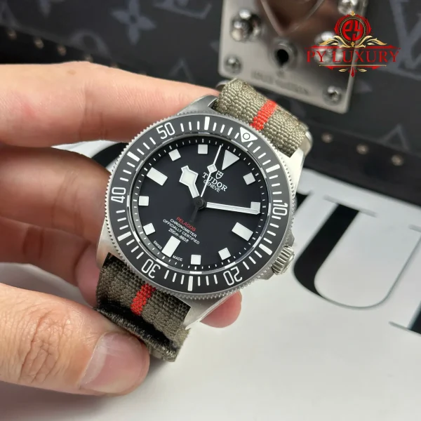 Tudor Pelagos FXD M25717N-0001 Titanio Quadrante Nero Cinturino Verde 1:1 Migliore Replica 42mm Orologio - immagine 5