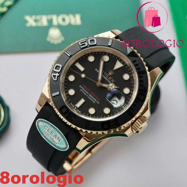 Rolex Yacht-Master 126655 Quadrante Nero Oro Rosa 18K Rivestito Replica 1:1 40mm Orologio - immagine 5