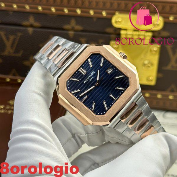 Patek Philippe Cubitus 5821/1AR-001 Bicolore Acciaio Oro Rosa Quadrante Blu 1:1 Replica 45mm Orologio - immagine 4