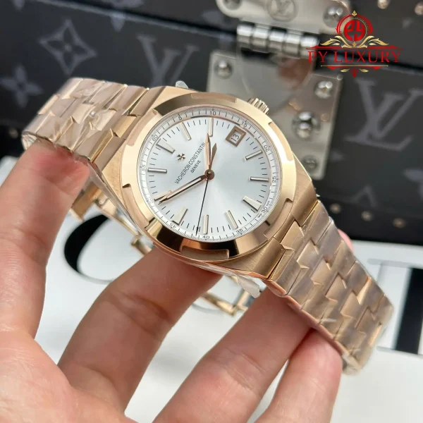 Vacheron Constantin Overseas 4500V Oro Rosa Quadrante Argento 1:1 Migliore Replica 41mm Orologio - immagine 5