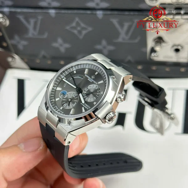 Vacheron Constantin Overseas Dual Time 47450/000W-9511 quadrante grigio cinturino in gomma replica miglior edizione 42mm Orologio - immagine 4