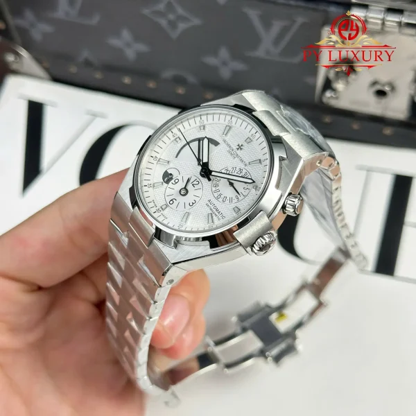 Vacheron Constantin Overseas Dual Time 47450/B01A-9226 Quadrante Argento Migliore Replica 42mm Orologio - immagine 3