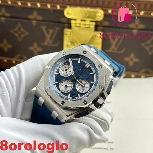 Audemars Piguet Royal Oak Offshore Chronograph 26420TI Titanio Quadrante Blu Migliore Replica 43mm Orologio - immagine 6