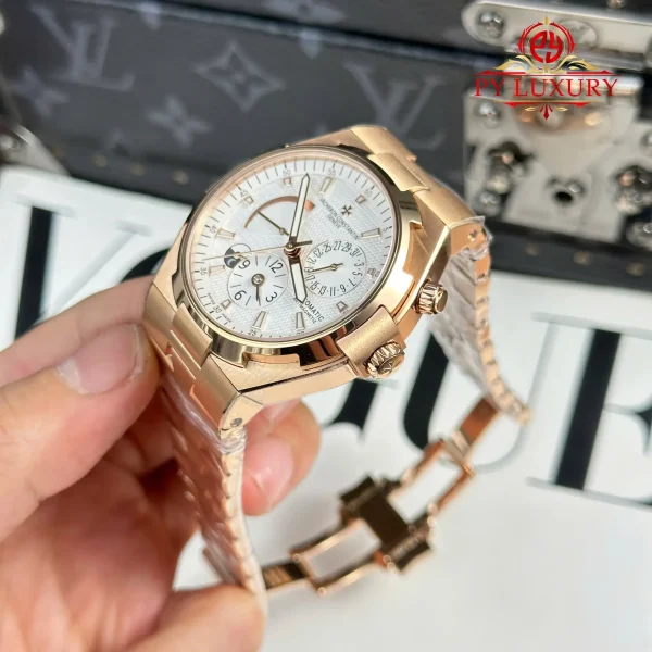 Vacheron Constantin Overseas Dual Time 47450/B01R-9404 Oro Rosa Quadrante Bianco Replica Migliore 42mm Orologio - immagine 4