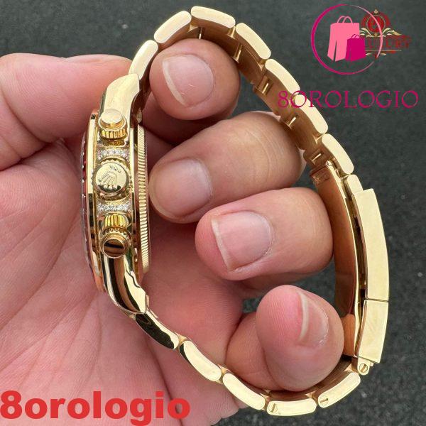Rolex Daytona 126598TRU Replica Personalizzato 18K Oro Massiccio Rubini Naturali Diamanti Naturali 40mm Orologio - immagine 19