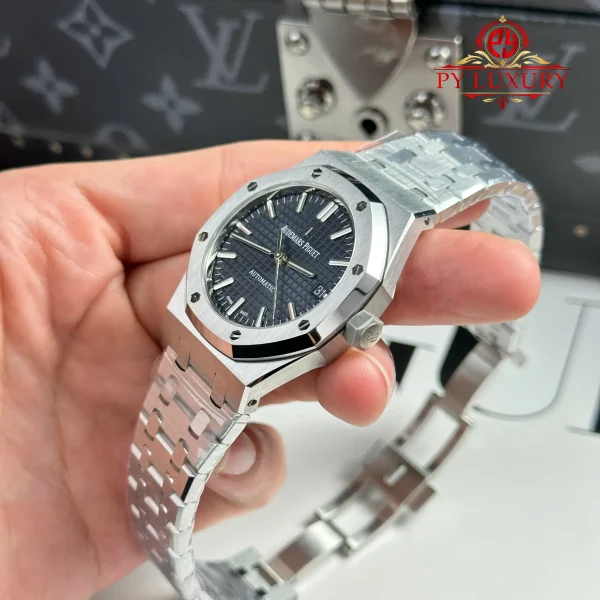 Audemars Piguet Royal Oak 15450ST Quadrante Blu Bracciale in Acciaio Replica di Alta Qualità APS Factory 37mm Orologio - immagine 8