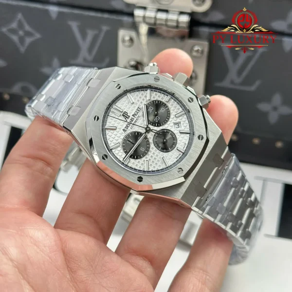 Audemars Piguet Royal Oak Chronograph 26331ST Quadrante Bianco 1:1 Best Replica APW 41mm Orologio - immagine 9