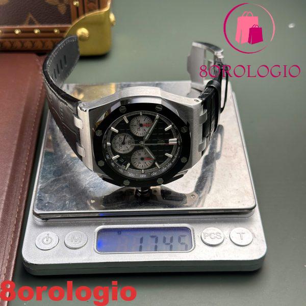 Audemars Piguet Royal Oak Offshore Chronograph 26420SO Quadrante Nero Cinturino in Pelle Replica Migliore 43mm Orologio - immagine 9