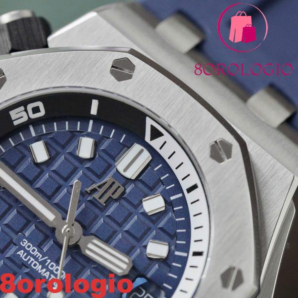 Audemars Piguet Royal Oak Offshore Diver 15720ST Quadrante Blu Gomma Replica IPF 42mm Orologio - immagine 7