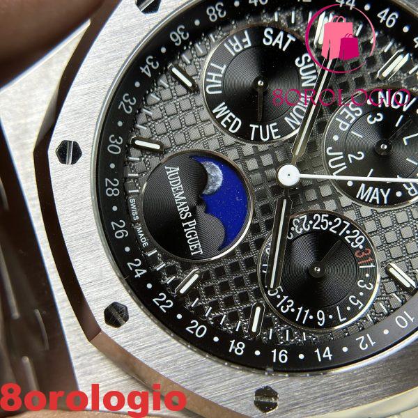 Replica Audemars Piguet Royal Oak Calendario Perpetuo 26574ST Quadrante Nero 41mm Orologio - immagine 7