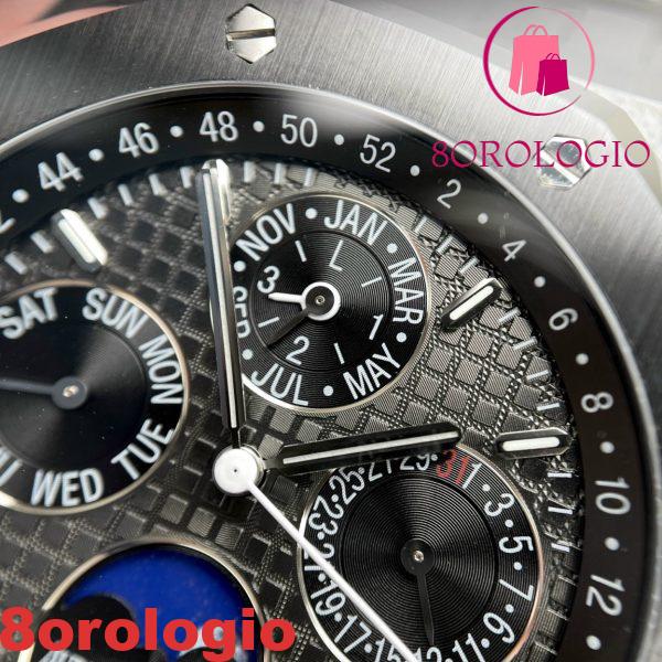 Audemars Piguet Royal Oak Calendario Perpetuo 26579CE Quadrante Grigio Ceramica Nera Miglior Replica APSF 41mm Orologio - immagine 7