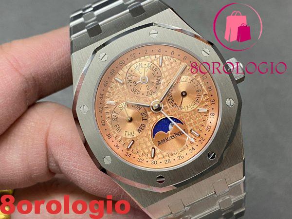 Audemars Piguet Royal Oak Perpetual Calendar 26615TI Quadrante Salmone Replica di Alta Qualità 41mm Orologio - immagine 5
