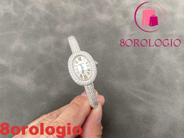 Cartier Baignoire HPI01607 Modello Mini Quadrante Argento Iced Out Moissanite Migliore Replica (Misura Polso 15, 16, 17cm) Orologio - immagine 5