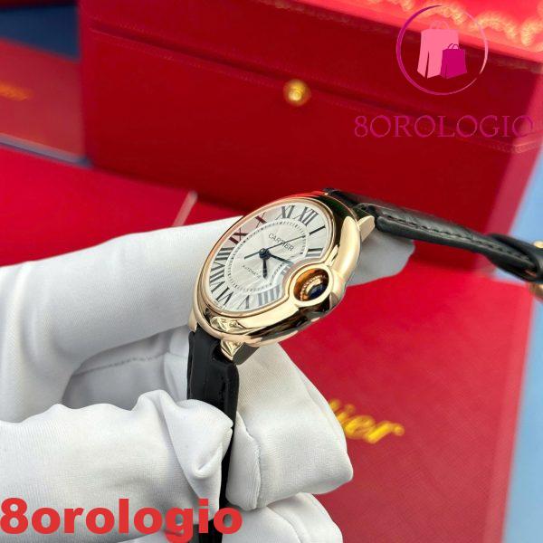 Cartier Ballon Bleu CRWGBB0009 Automatico Oro Rosa Cinturino in Pelle Nera Migliore Replica AF 36mm Orologio - immagine 5