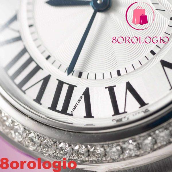 Cartier Ballon Bleu WE902065 Quadrante Bianco Ghiera con Diamanti Naturali su Misura Migliore Replica 33mm Orologio - immagine 6