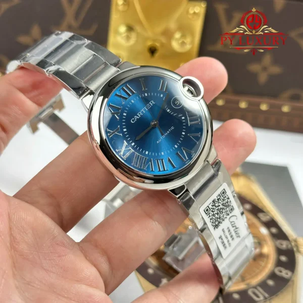 Cartier Ballon Bleu De Cartier Acciaio Quadrante Blu Replica Migliore AF 40mm Orologio - immagine 9