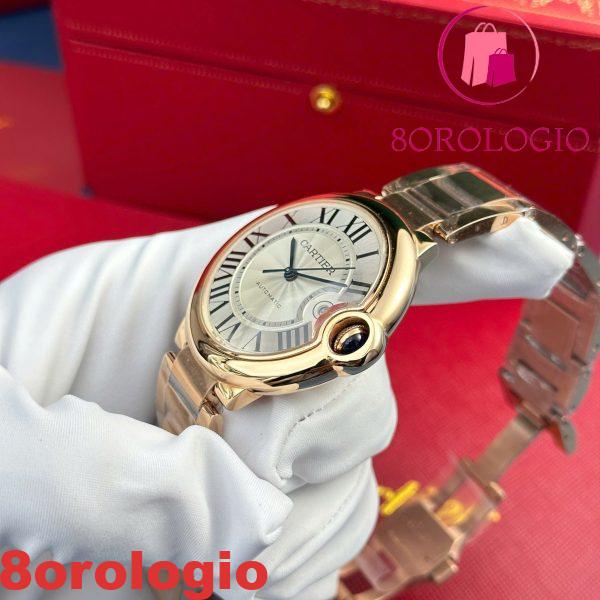 Cartier Ballon Bleu WGBB0039 Oro Rosa Quadrante Bianco Migliore Replica AF 42mm Orologio - immagine 6