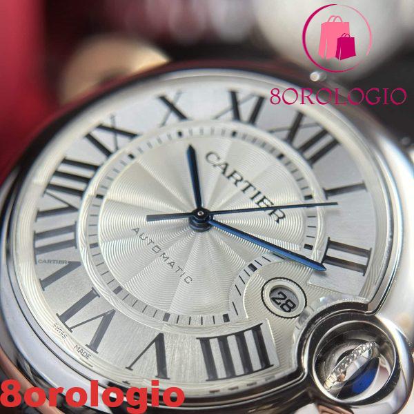 Cartier Ballon Bleu WSBB0026 Orologio da Uomo Quadrante Bianco Cinturino in Pelle Migliore Replica AF 42mm Orologio - immagine 8