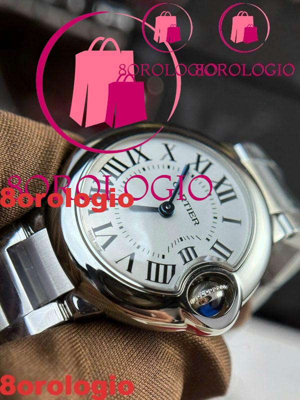 Cartier Ballon Bleu WSBB0067 Quadrante Argentato Opalino al Quarzo Miglior Replica AF 28mm Orologio - immagine 7