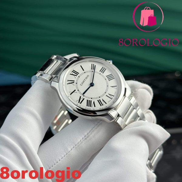 Cartier Ronde Must Quadrante Bianco Bracciale in Acciaio Migliore Replica AF 36mm Orologio - immagine 6