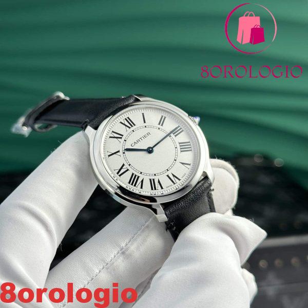 Cartier Ronde Must WSRN0031 Quadrante Bianco Pelle Migliore Replica AF 36mm Orologio - immagine 5