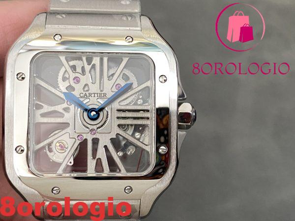 Cartier Santos Skeleton WHSA0015 Modello Grande Replica Migliore THBF 39.8mm Orologio - immagine 5