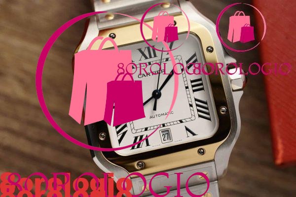 Cartier Santos Due Toni Oro Giallo Quadrante Bianco Modello Grande Best Replica BVF 39.8mm Orologio - immagine 5