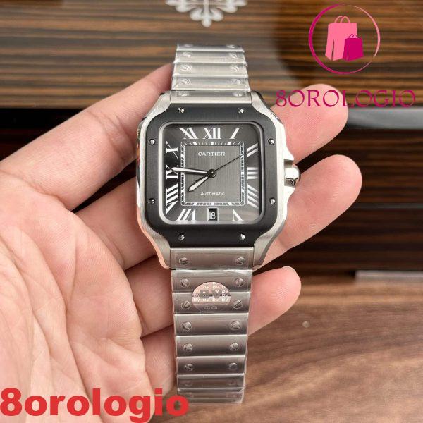 Cartier Santos WSSA0037 Quadrante Grigio Modello Grande Migliore Replica BVF 39.8mm Orologio - immagine 5