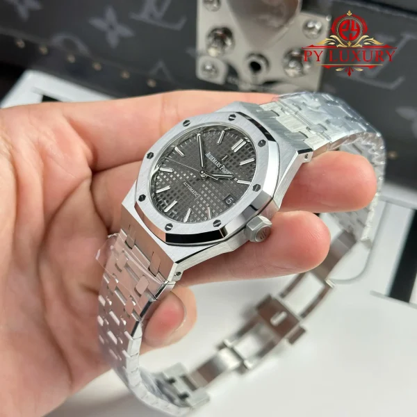 Audemars Piguet Royal Oak 15450ST Quadrante Grigio Bracciale in Acciaio Migliore Replica APS Factory 37mm Orologio - immagine 8