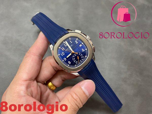 Replica Patek Philippe Aquanaut 5968G Cronografo Quadrante Blu 42.2mm Orologio - immagine 5