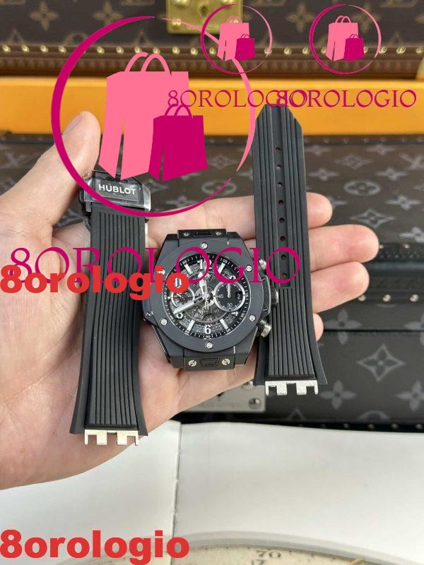 Hublot Big Bang Unico Black Magic Quadrante Nero Migliore Replica BBF 42mm Orologio - immagine 7