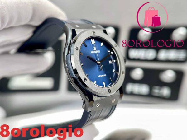Hublot Classic Fusion Ceramic Nera Quadrante Blu Movimento SW300 Replica 1:1 JJZ 42mm Orologio - immagine 5