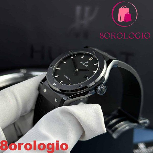 Hublot Classic Fusion Black Magic Quadrante Nero Pelle Migliore Replica Super Clone 42mm Orologio - immagine 5