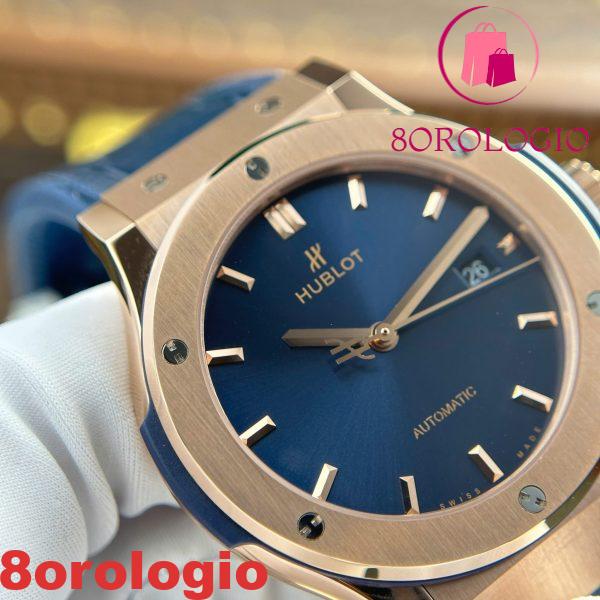 Hublot Classic Fusion King Gold Quadrante Blu Miglior Replica JJF 42mm Orologio - immagine 6