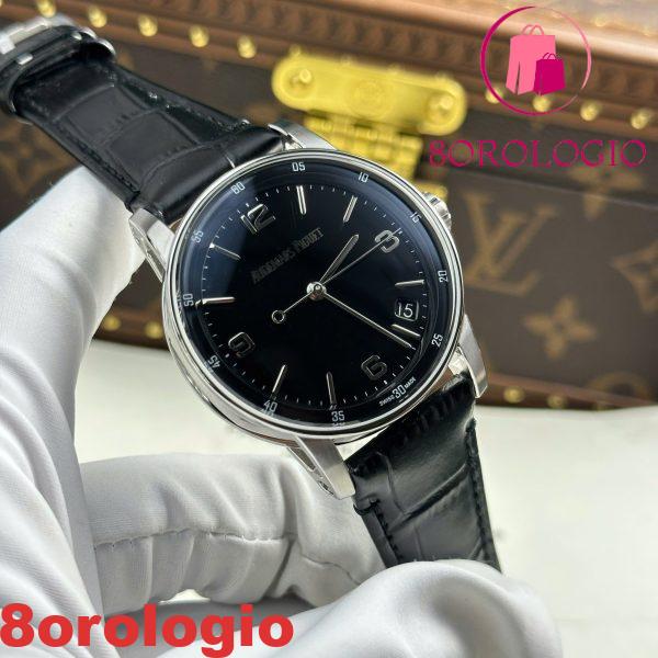 Audemars Piguet Code 11.59 15210BC Quadrante Nero Cinturino in Pelle 1:1 Migliore Replica APSF 41mm Orologio - immagine 7