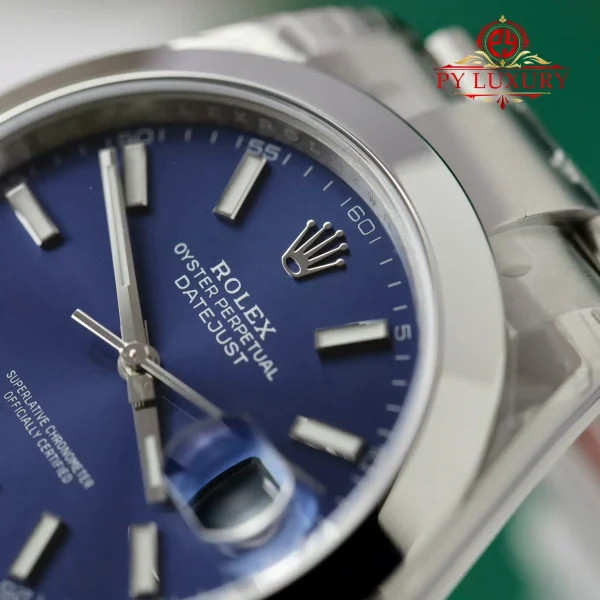 Rolex Datejust 126300 Quadrante Blu Lunetta Liscia Bracciale Oyster 1:1 Migliore Replica VSF 41mm Orologio - immagine 5