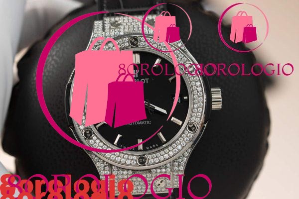 Hublot Classic Fusion Titanium Diamond Pavé Quadrante Nero Replica Personalizzata Moissanite Super Clone JJF 38mm Orologio - immagine 5