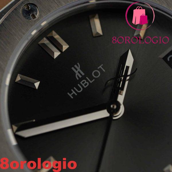 Replica Orologio Donna Hublot Classic Fusion Titanio Quadrante Grigio Gomma 33mm Orologio - immagine 6