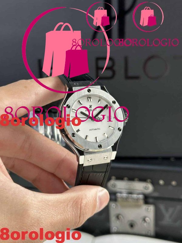 Hublot Classic Fusion Quadrante Bianco in Titanio Migliore Replica JJF 38mm Orologio - immagine 5