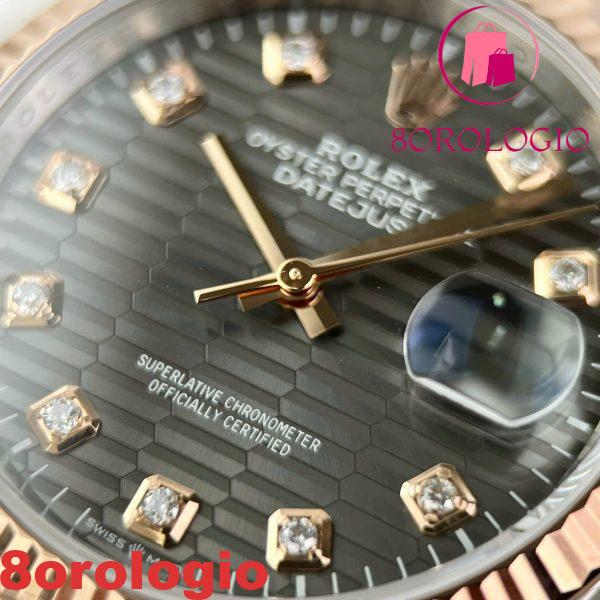 Replica migliore Rolex Datejust 126231 Two Tone Grey Motif Diamond Dial Jubilee 1:1 VSF 36mm Orologio - immagine 7