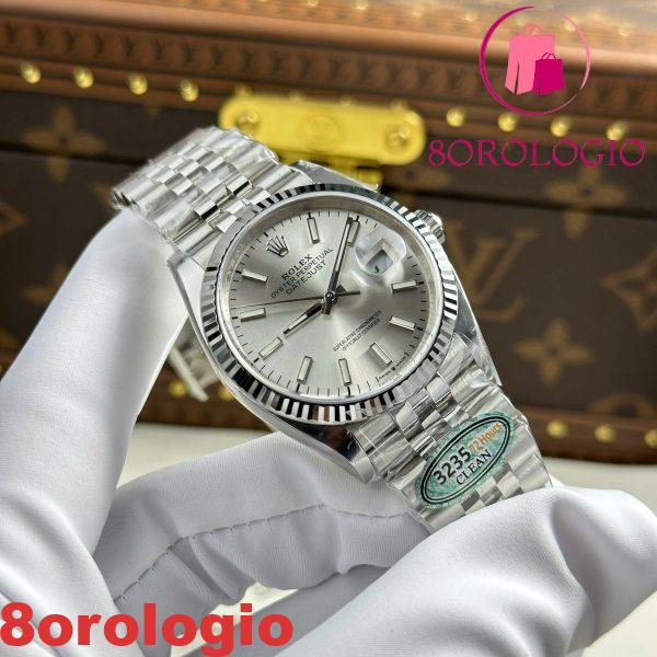 Rolex Datejust 126234 Quadrante Argentato Luminosa Bracciale Jubilee 1:1 Migliore Replica Clean Factory 36mm Orologio - immagine 9